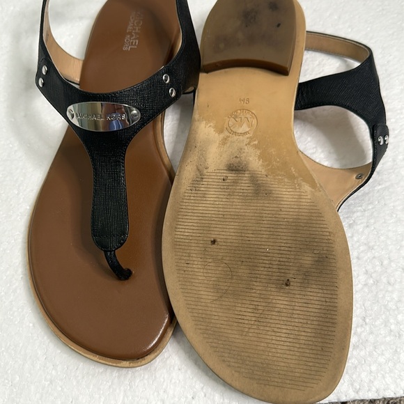 Michael kors black leather sandals size 9.5 - Picture 5 of 5
